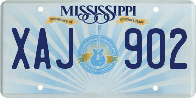 MS license plate XAJ902