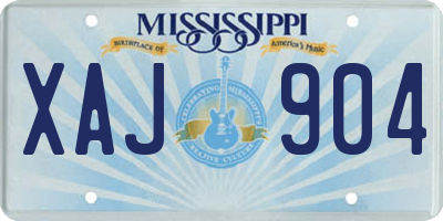 MS license plate XAJ904