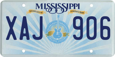 MS license plate XAJ906