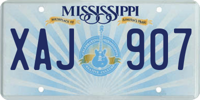 MS license plate XAJ907