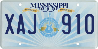 MS license plate XAJ910