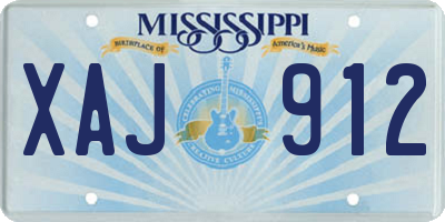MS license plate XAJ912