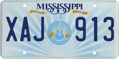 MS license plate XAJ913