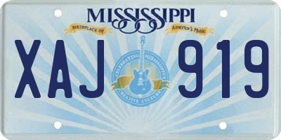 MS license plate XAJ919