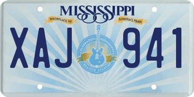 MS license plate XAJ941