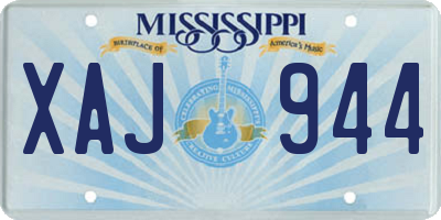 MS license plate XAJ944