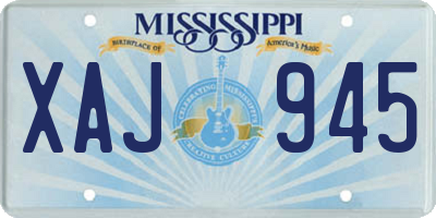 MS license plate XAJ945