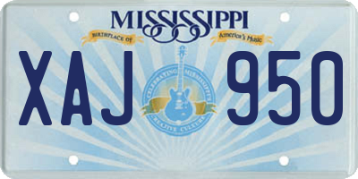 MS license plate XAJ950