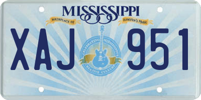 MS license plate XAJ951