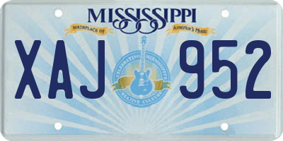 MS license plate XAJ952