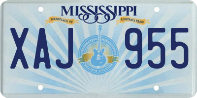 MS license plate XAJ955
