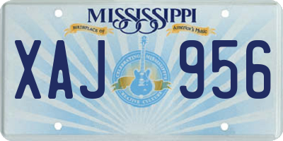MS license plate XAJ956
