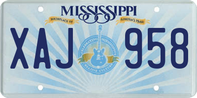 MS license plate XAJ958