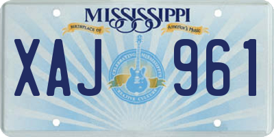 MS license plate XAJ961
