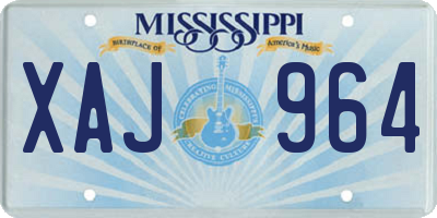 MS license plate XAJ964