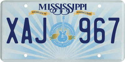 MS license plate XAJ967