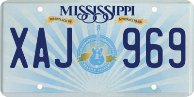 MS license plate XAJ969
