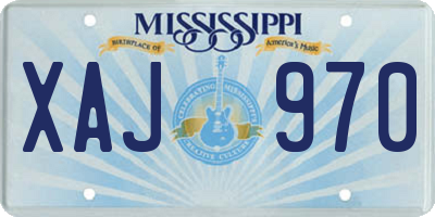 MS license plate XAJ970