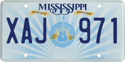 MS license plate XAJ971