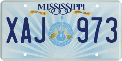 MS license plate XAJ973