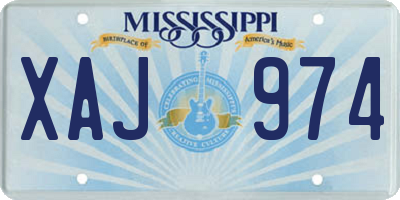 MS license plate XAJ974