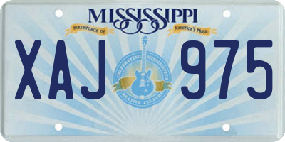 MS license plate XAJ975