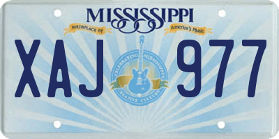 MS license plate XAJ977