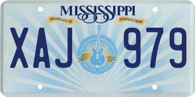 MS license plate XAJ979
