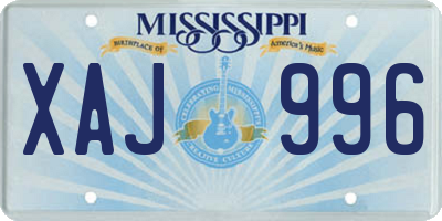 MS license plate XAJ996