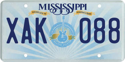 MS license plate XAK088