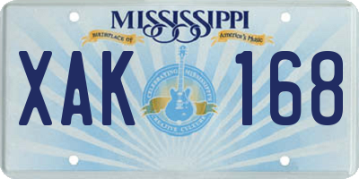 MS license plate XAK168