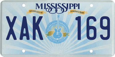 MS license plate XAK169