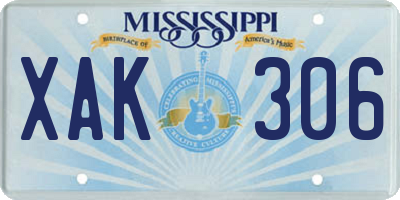 MS license plate XAK306