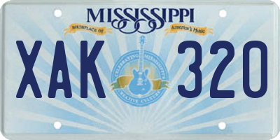 MS license plate XAK320