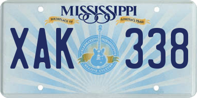 MS license plate XAK338