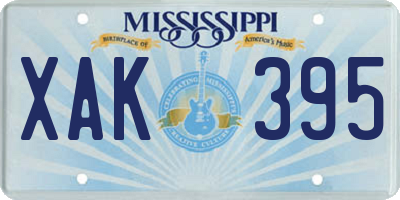 MS license plate XAK395