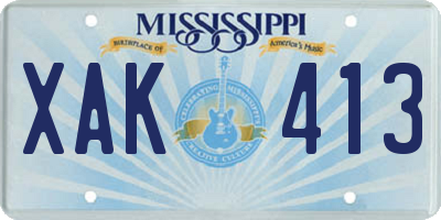 MS license plate XAK413