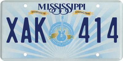 MS license plate XAK414