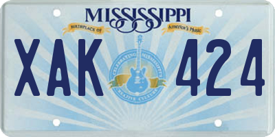 MS license plate XAK424