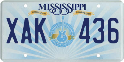 MS license plate XAK436