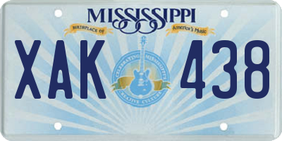 MS license plate XAK438