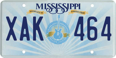 MS license plate XAK464