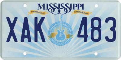 MS license plate XAK483