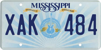 MS license plate XAK484