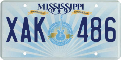MS license plate XAK486