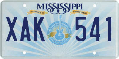 MS license plate XAK541