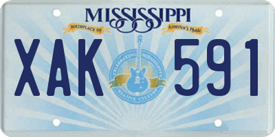 MS license plate XAK591
