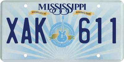 MS license plate XAK611