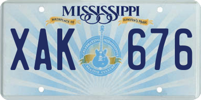 MS license plate XAK676