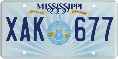 MS license plate XAK677